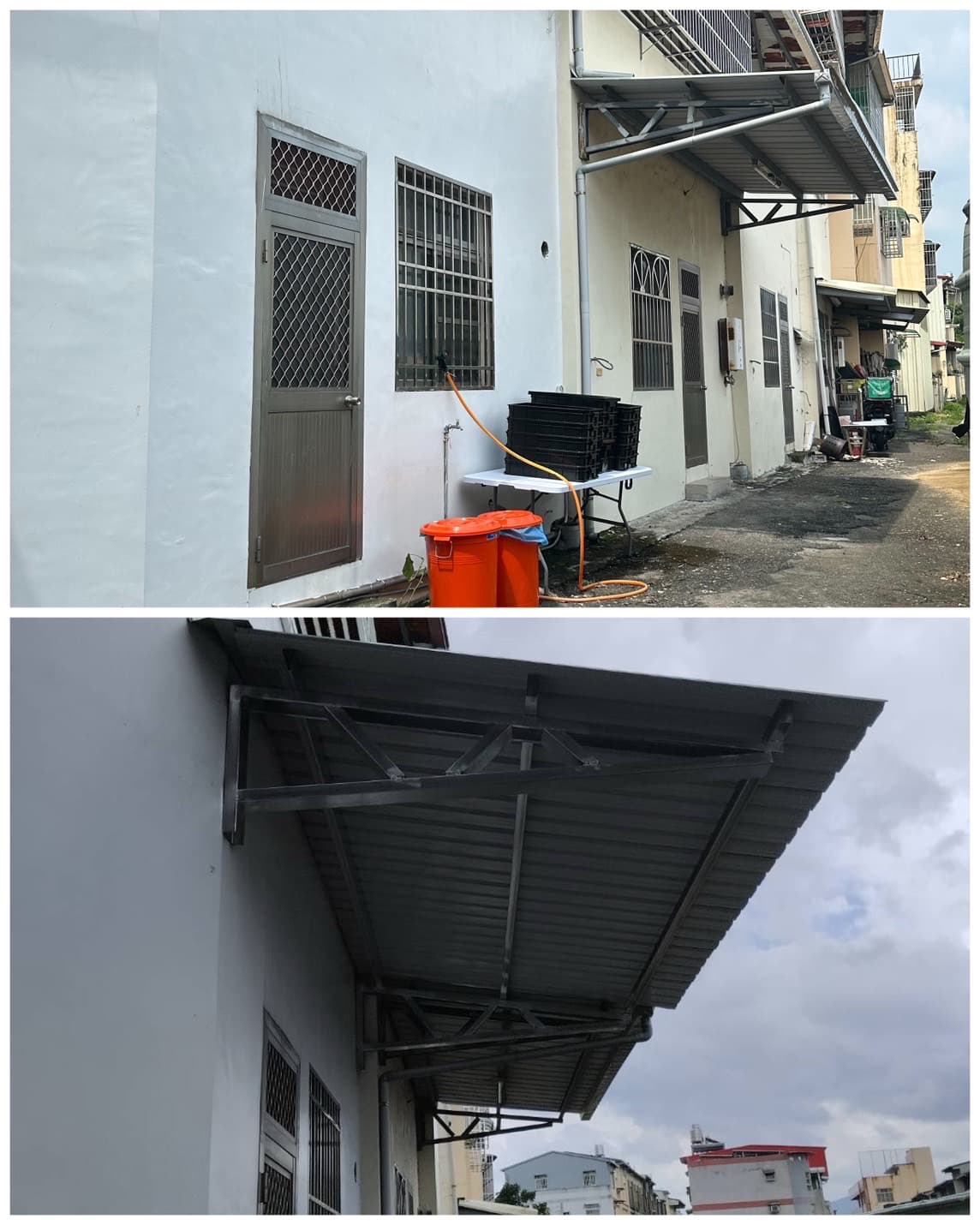 搭設浪板遮雨棚